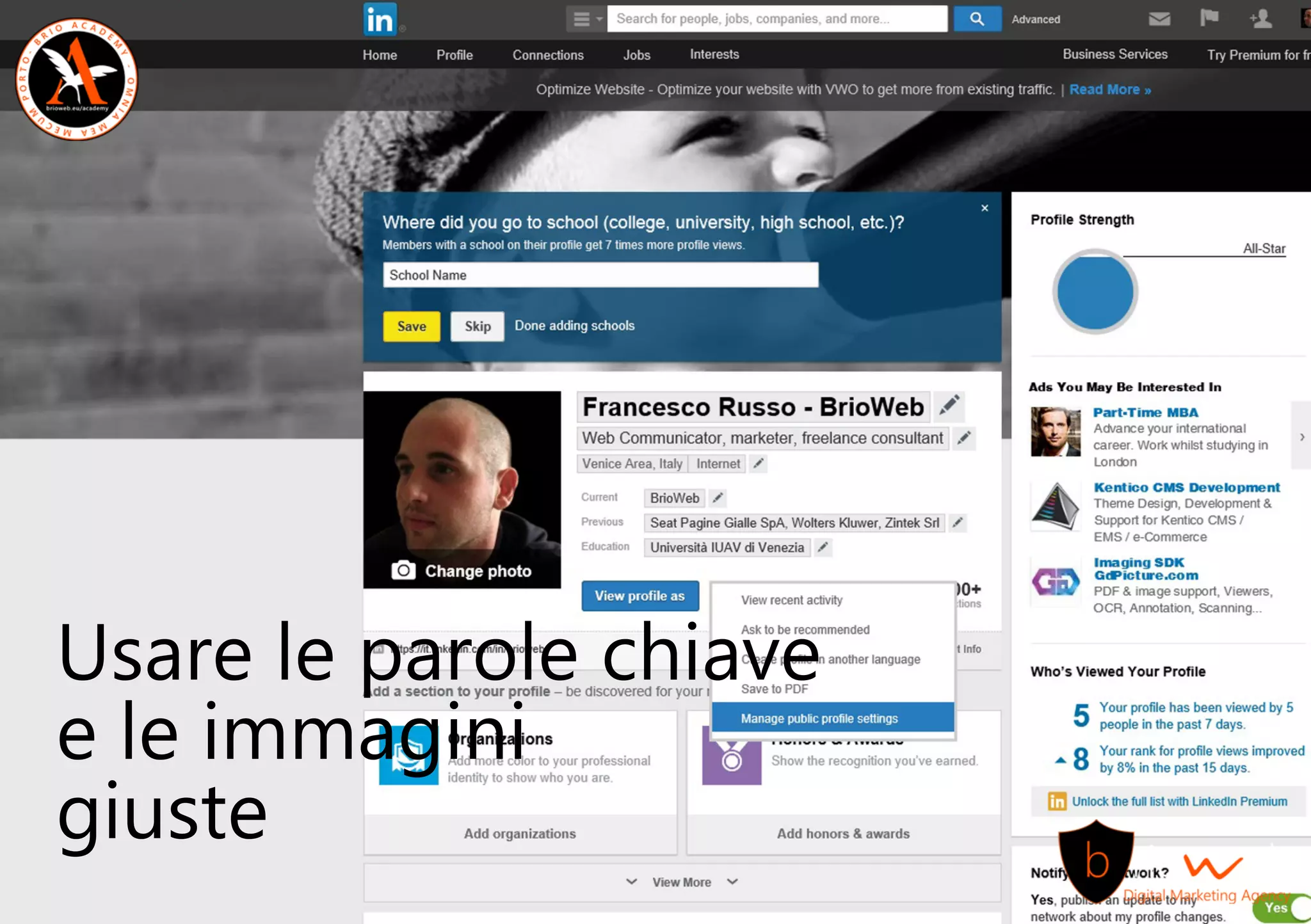 Usareleparolechiave
eleimmagini
giuste
 