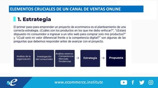 ELEMENTOS CRUCIALES DE UN CANAL DE VENTAS ONLINE
 