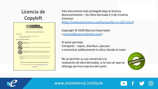 Licencia de
Copyleft
Este documento está protegido bajo la licencia
Reconocimiento – Sin Obra Derivada 2.5 de Creative
Common
(http://creativecommons.org/licenses/by-nc-nd/2.5/ar/)
Copyright © 2020 Marcos Pueyrredon
<marcos@pueyrredonline.com>
El autor permite:
Compartir - copiar, distribuir, ejecutar
y comunicar públicamente la obra citando el autor
No se permite su uso comercial y la
realización de obra derivadas, a no sea ser que se
obtenga permiso expreso del autor.
 