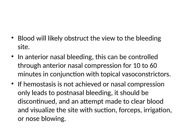 nasal bleeding management in head and neck | PPTX