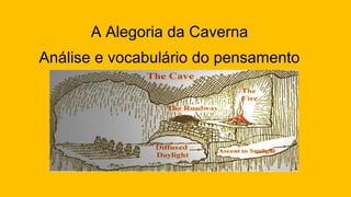 A Alegoria da Caverna
Análise e vocabulário do pensamento
platônico
 