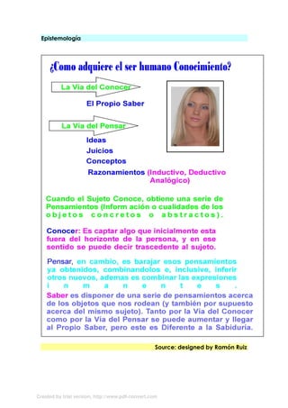 Epistemología




                                                   Source: designed by Ramón Ruiz




Created by trial version, http://www.pdf-convert.com