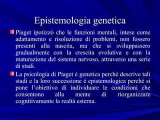 epistemologia genética de piaget