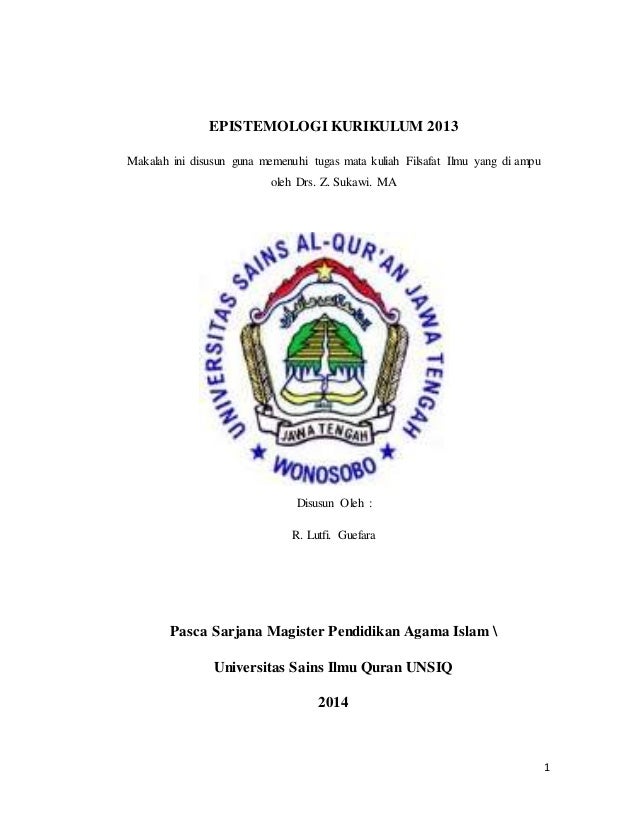 Contoh Makalah Konsep Dasar Kurikulum 2013 Berkas Makalah
