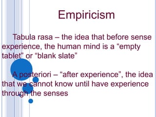 Tabula Rasa Definition Epistemology | PPTX