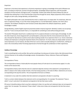 Epistemology and the problem of knowledge | DOCX