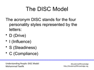 Humility Disc Model DISC Personality Model | PDF