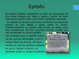 Epitafio (Significado) | PPTX