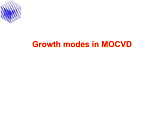 Growth modes in MOCVD
 