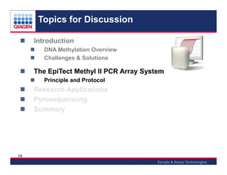 Epi tect methylation qpcr arrays 2013 | PDF