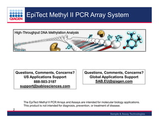 Epi tect methylation qpcr arrays 2013 | PDF