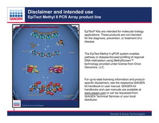 Epi tect methylation qpcr arrays 2013 | PDF