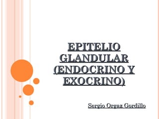 EPITELIO GLANDULAR (ENDOCRINO Y EXOCRINO) Sergio Orgaz Gordillo 