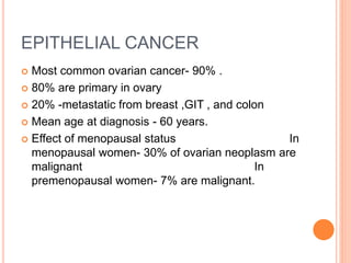 Epithelial ovarian tumors pathology ppt1 | PPTX