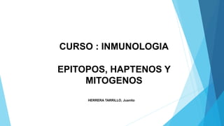 EPITOPOS, HAPTENOS Y
MITOGENOS
HERRERA TARRILLO, Juanito
CURSO : INMUNOLOGIA
 