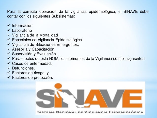 SISTEMA NACIONAL DE VIGILANCIA EPIDEMIOLOGICA