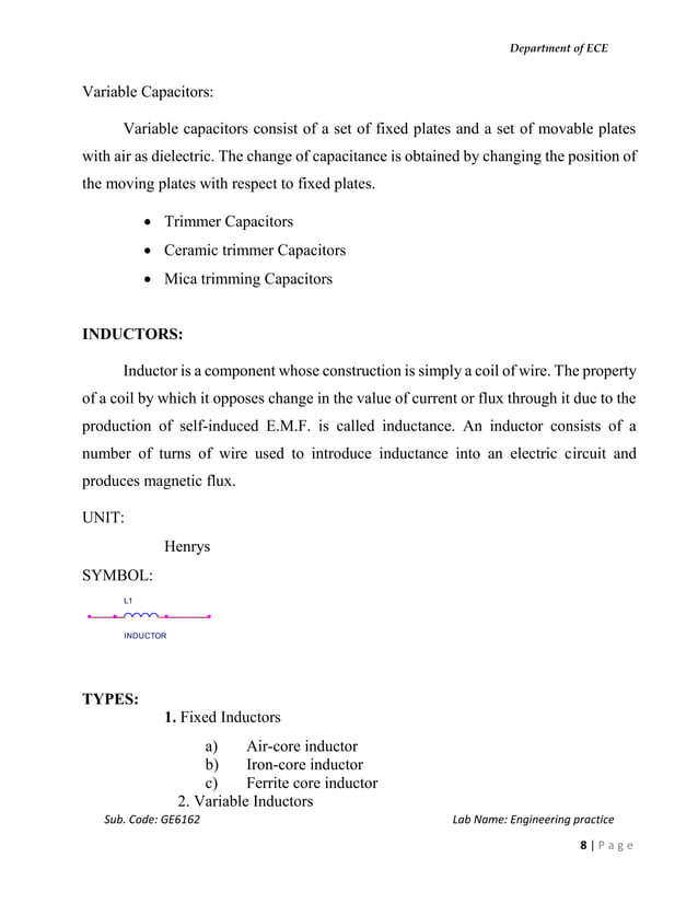 Engineering practice lab manual for electronics