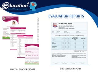 School Management System
MULTIPLE PAGE REPORTS SINGLE PAGE REPORT
 