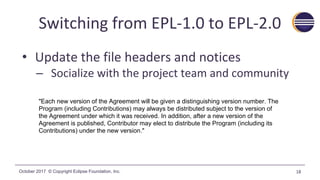 Overview of the Eclipse Public License version 2.0 | PDF