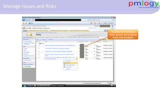 Access and analyze
risks across all projects
from one location
Manage Issues and Risks
 