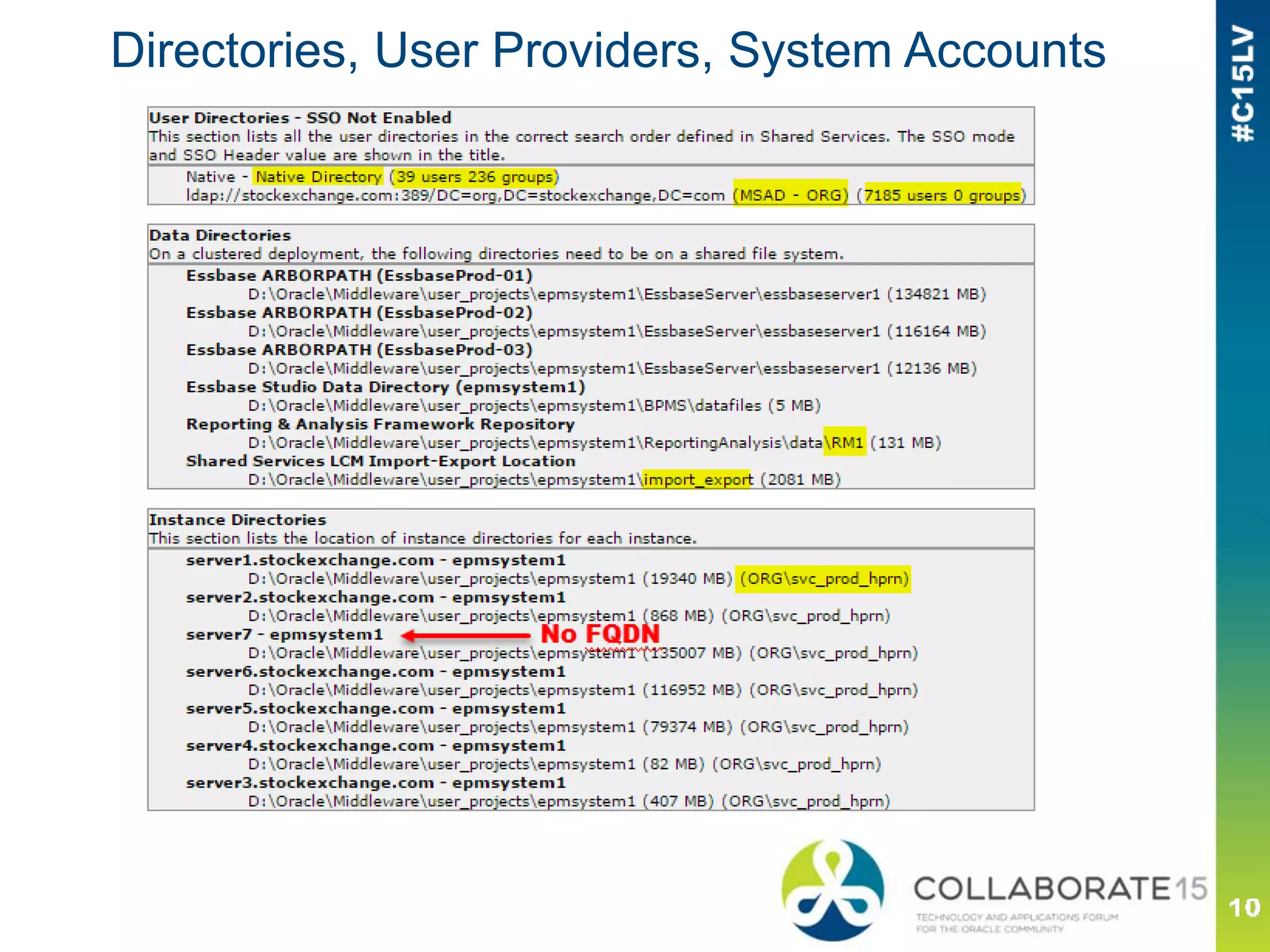 Directories, User Providers, System Accounts
 