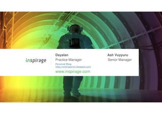 © Copyright 2007-2020 Inspirage. All rights reserved.
www.inspirage.com
Dayalan Ash Vuyyuru
Practice Manager Senior Manager
Personal Blog:
https://onlyhyperion.blogspot.com/
 