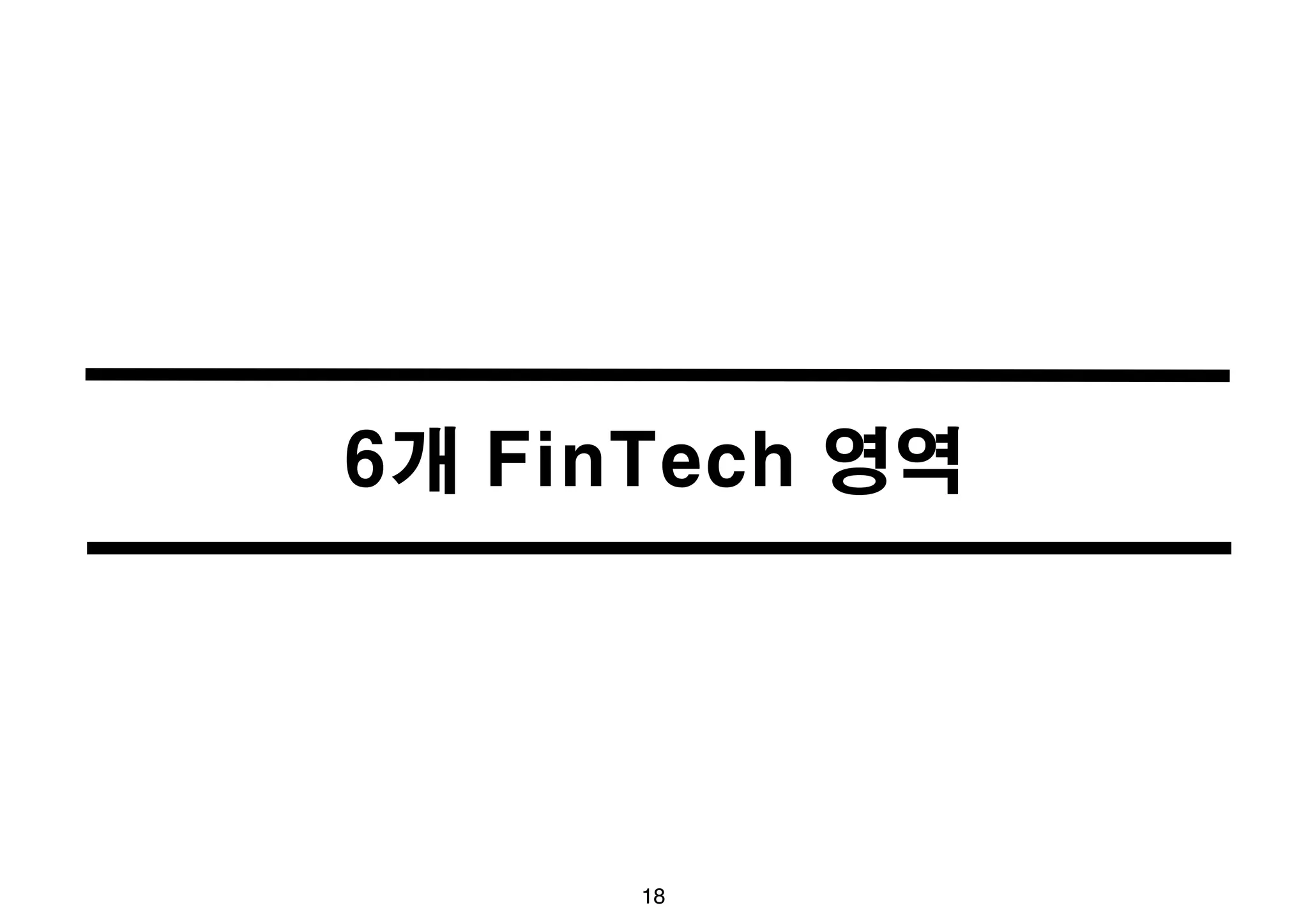 6개 FinTech 영역 
18 
 