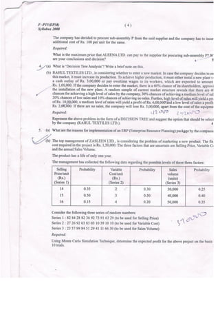 CWA Final EPM - Question Paper - Dec12