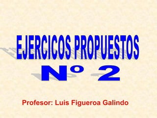 EJERCICOS PROPUESTOS Nº 2 Profesor: Luis Figueroa Galindo 