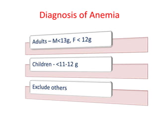 Diagnosis of Anemia 
 