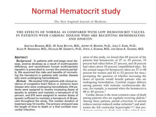 Normal Hematocrit study 
 
