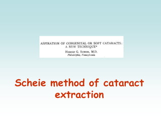 Scheie method of cataract
extraction
 