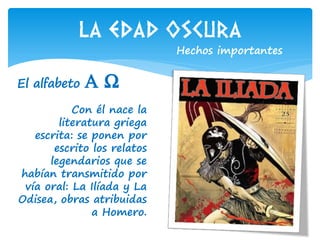 La edad oscura y la época arcaica de Grecia