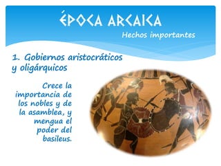 La edad oscura y la época arcaica de Grecia