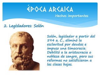 La edad oscura y la época arcaica de Grecia