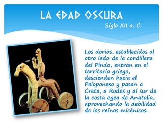 La edad oscura y la época arcaica de Grecia