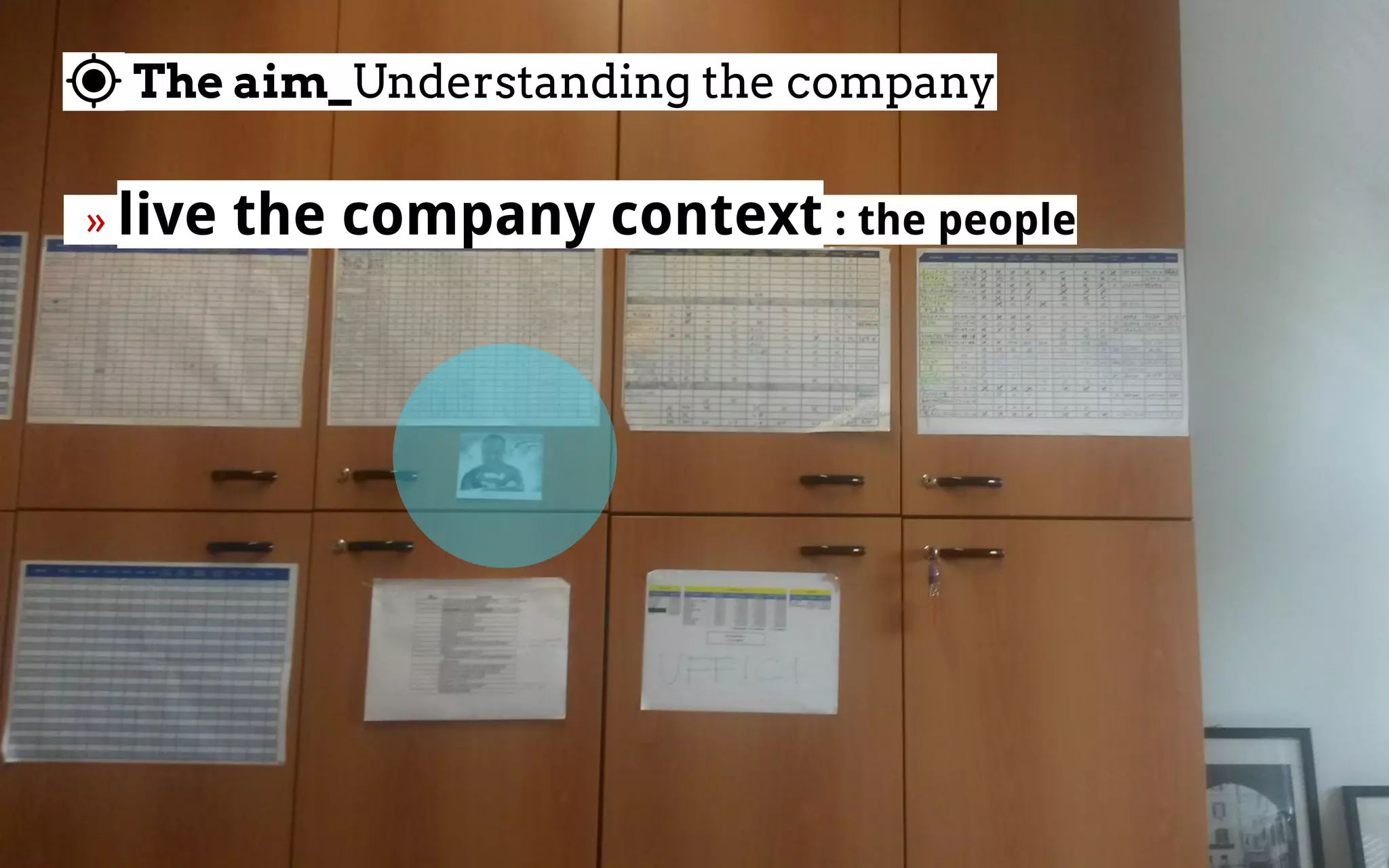 The aim_Understanding the company
  » live the company context : the people
 