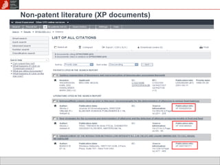 Non-patent literature (XP documents) 
