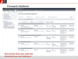 Forward citations Documents that have cited the document you are looking at 