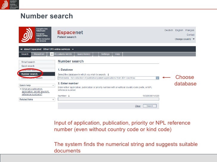 Espace patent search Espace patent search