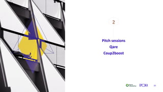 2118/06/2019
2
Pitch sessions
Qare
Coup2boost
 