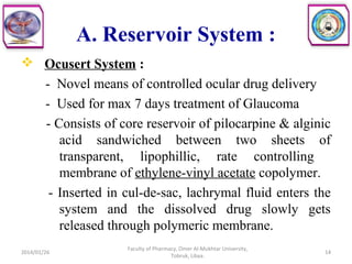 Ocuset Formulation Polymeric sciences | PPT