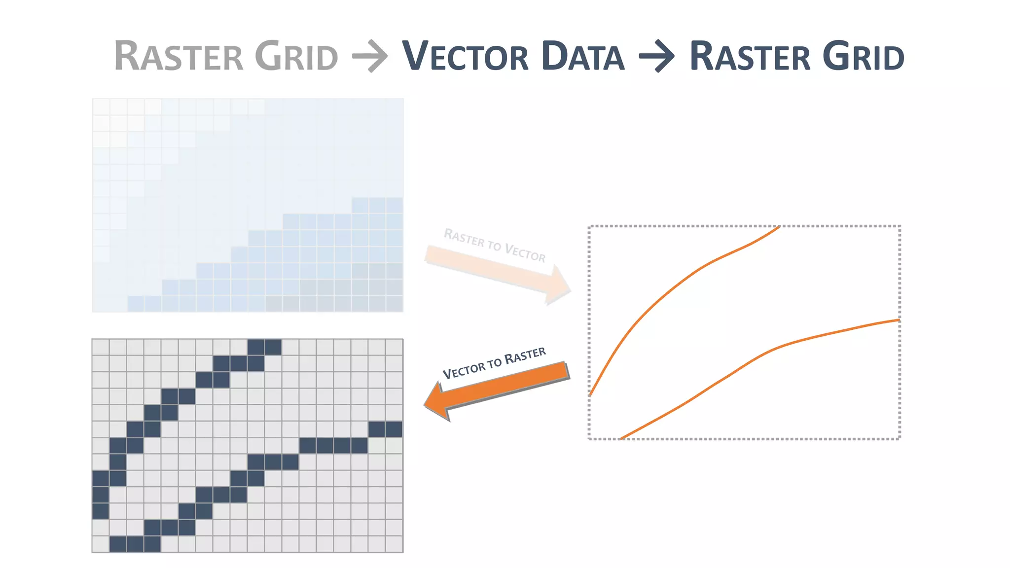 RASTER GRID → VECTOR DATA → RASTER GRID
 