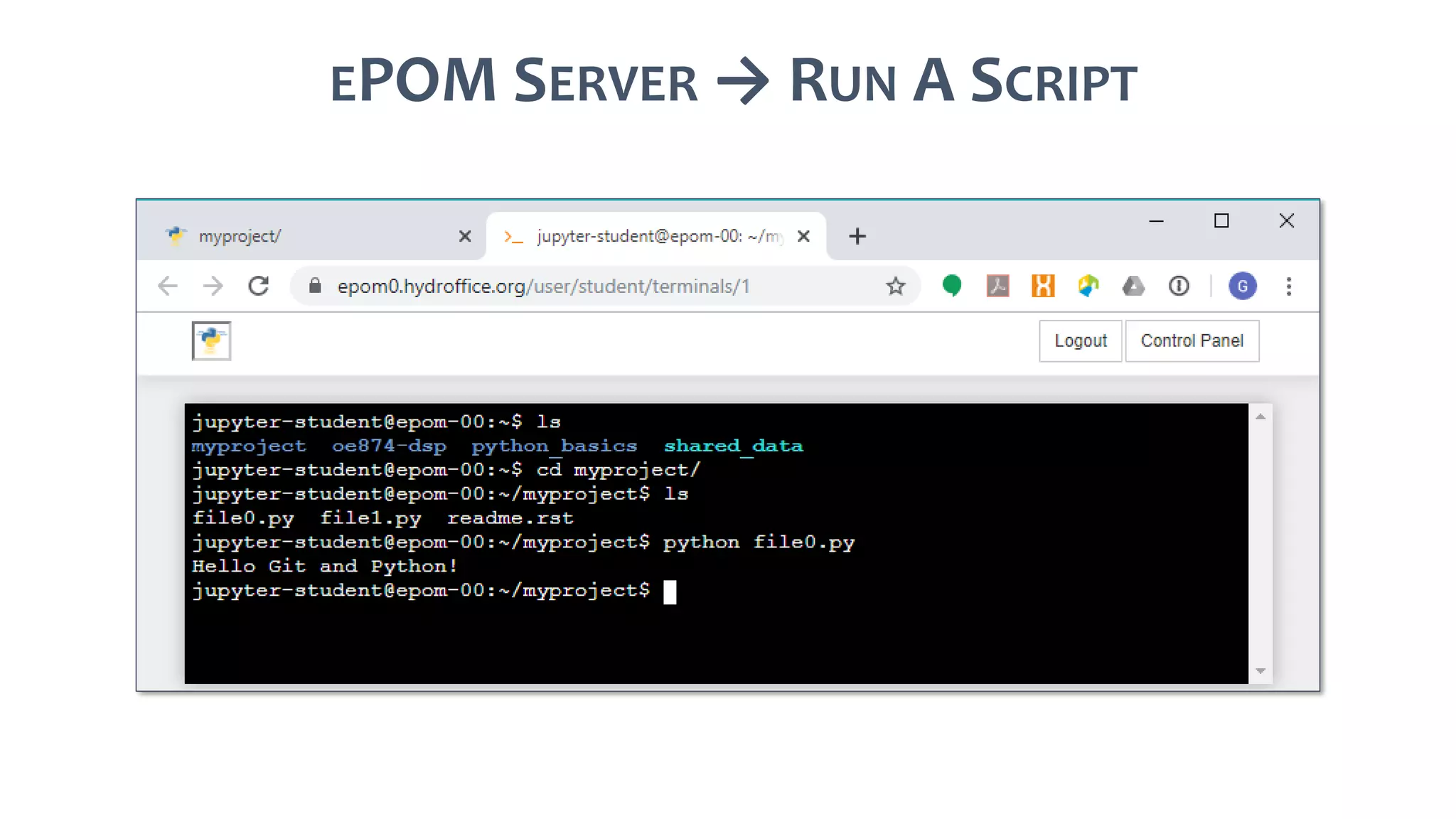 EPOM SERVER → RUN A SCRIPT
 