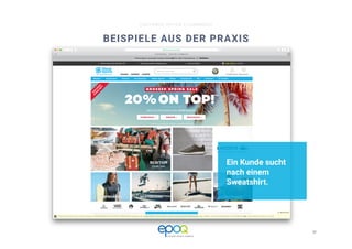 20 
CUSTOMER DRIVEN E-COMMERCE
BEISPIELE AUS DER PRAXIS
Ein Kunde sucht
nach einem
Sweatshirt.
 