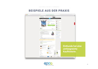 35 
CUSTOMER DRIVEN E-COMMERCE
BEISPIELE AUS DER PRAXIS
EinKunde hat eine
umfangreiche
Kaufhistorie.
 