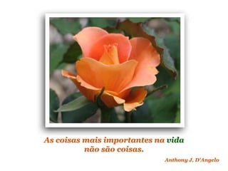 Planeta PowerPoint
temos cerca de Duas mil mensagens em powerpoint.
Para receber, enviar e compartilhar estas e outras mensagens visite:
www.planetapowerpoint.com.br
As coisas mais importantes na vida
não são coisas.
Anthony J. D'Angelo
 