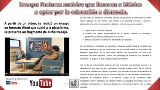 A partir de un video, se realizó un ensayo
en formato Word que subió a la plataforma,
se presenta un fragmento de dicho trabajo.
 