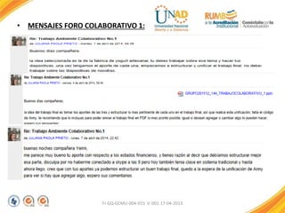• MENSAJES FORO COLABORATIVO 1:
FI-GQ-GCMU-004-015 V. 001-17-04-2013
 