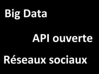 Big Data API ouverte Réseaux sociaux 